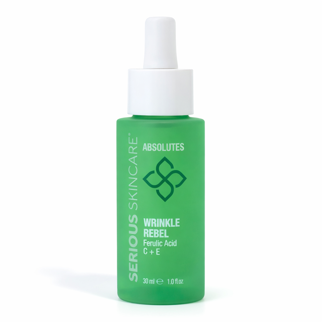 Serious Skincare's Absolutes Serums. Wrinkle Rebel with Ferulic Acid, Vitamin C and E