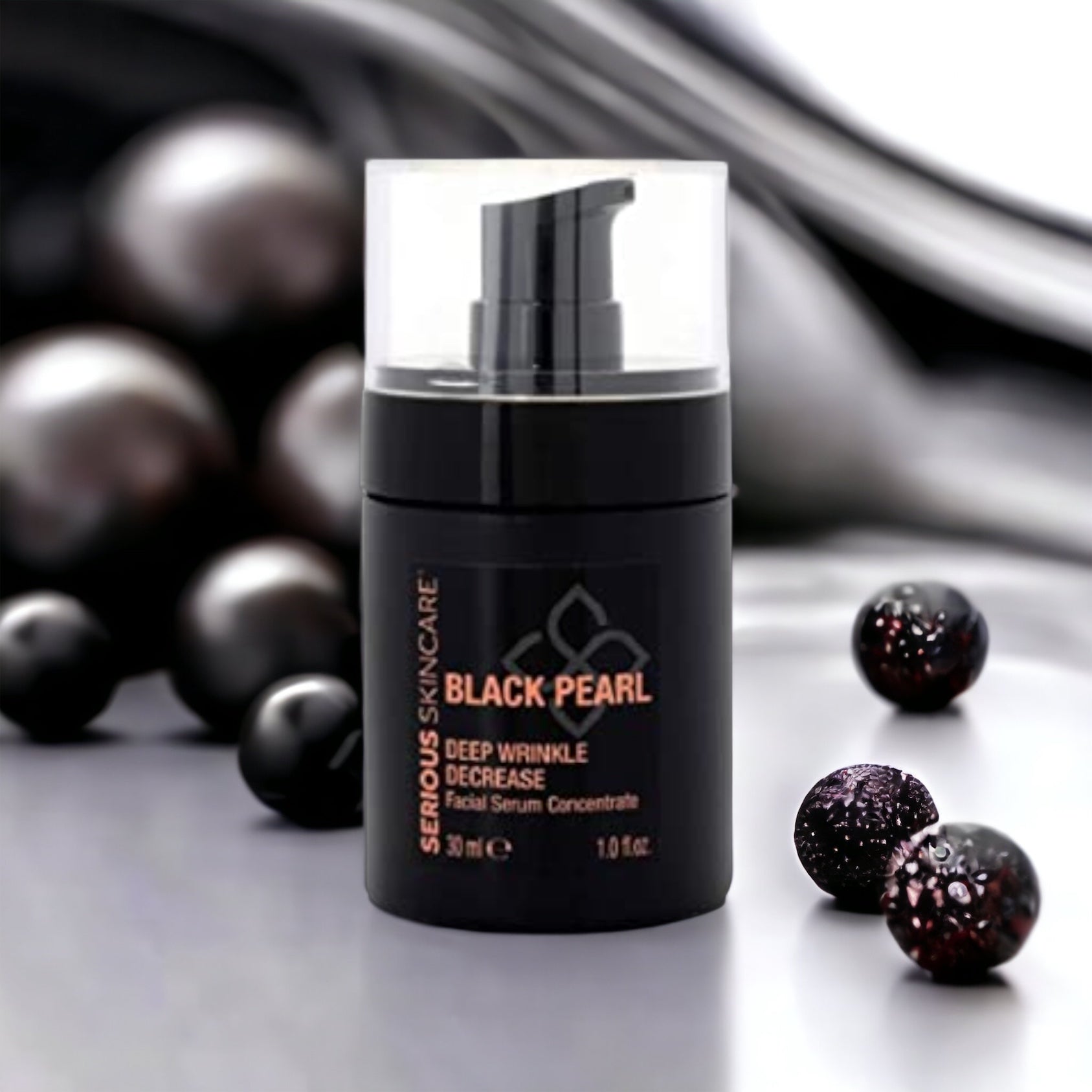 Serious Skincare Black Pearl Deep Wrinkle Facial Serum with Tahitian Black Pearl and hydrolyzed caviar extract