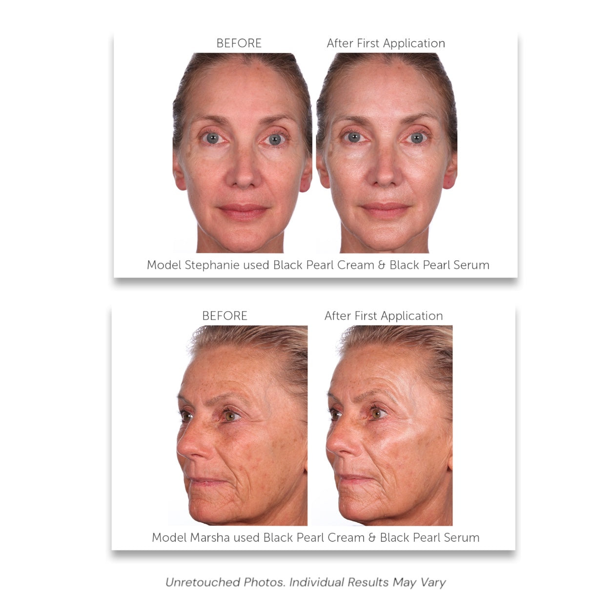 Black Pearl Deep Wrinkle Facial Serum with Tahitian Black Pearl and caviar extract for hydrated, smoother-looking mature skin and visible wrinkle care.