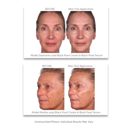 Black Pearl Deep Wrinkle Facial Serum with Tahitian Black Pearl and caviar extract for hydrated, smoother-looking mature skin and visible wrinkle care.