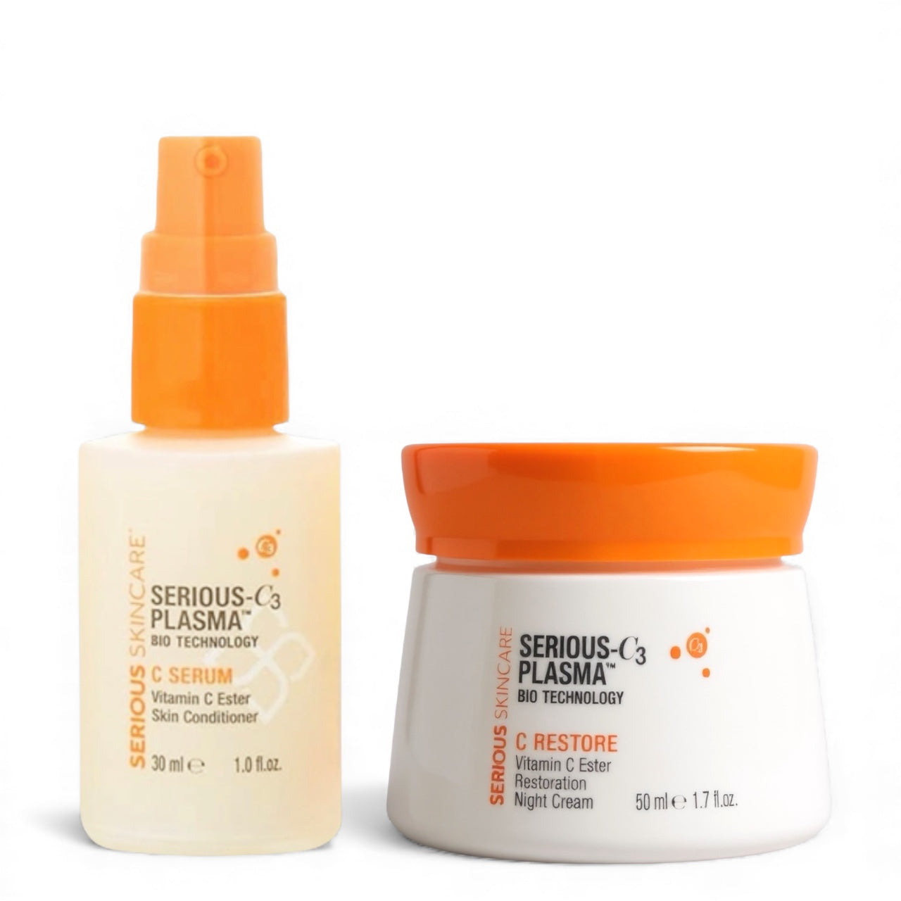 Serious Skincare C Serum + C Restore DUO.  Vitamin C Ester Skin Conditiioner and Restoration Night Cream