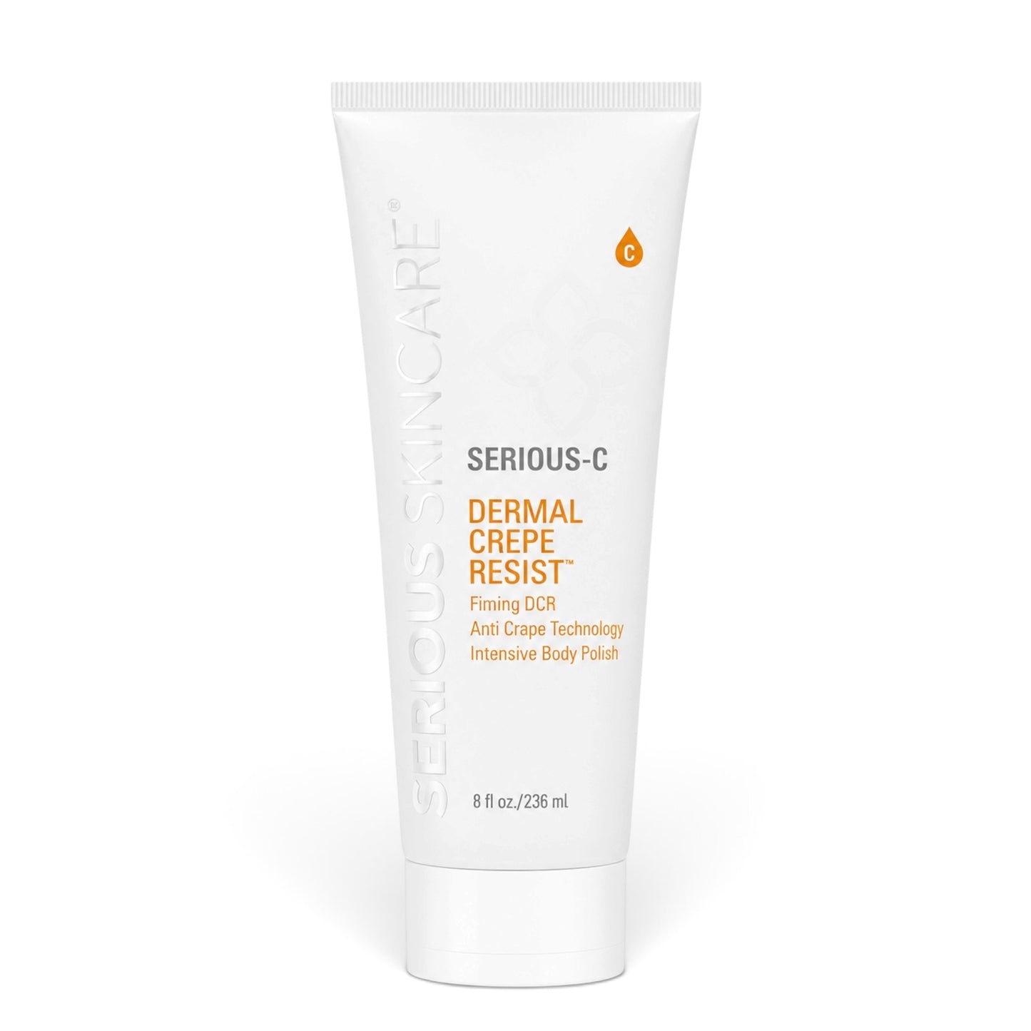 Serious Skincare Dermal Crepe Resist Body Scrub exfoliating body treatment to smooth rough, dry, crepey-looking skin for a softer, more youthful appearance.