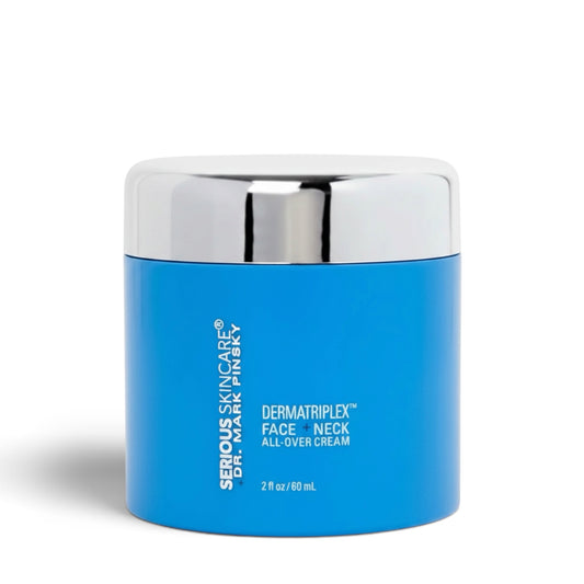 Serious Skincare Dr. Mark Pinsky DERMATRIPLEX Face + Neck Cream with hyaluronic acid and collagen to hydrate, plump and smooth the look of fine lines and wrinkles.