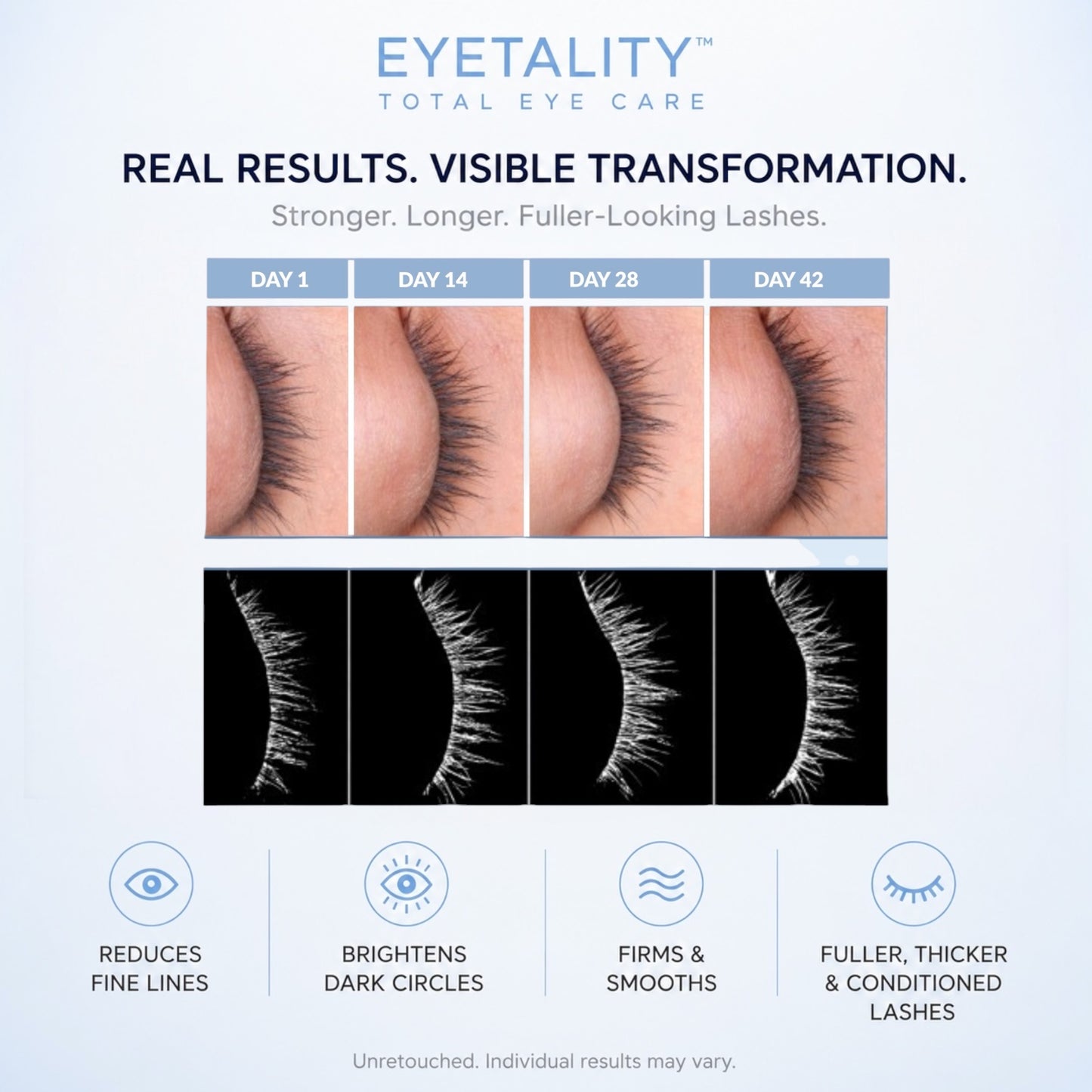 Serious Skincare Eyetality PM nighttime eye cream with eyelash-enhancing peptides to rejuvenate, smooth and restore the eye area while promoting fuller, thicker-looking lashes.