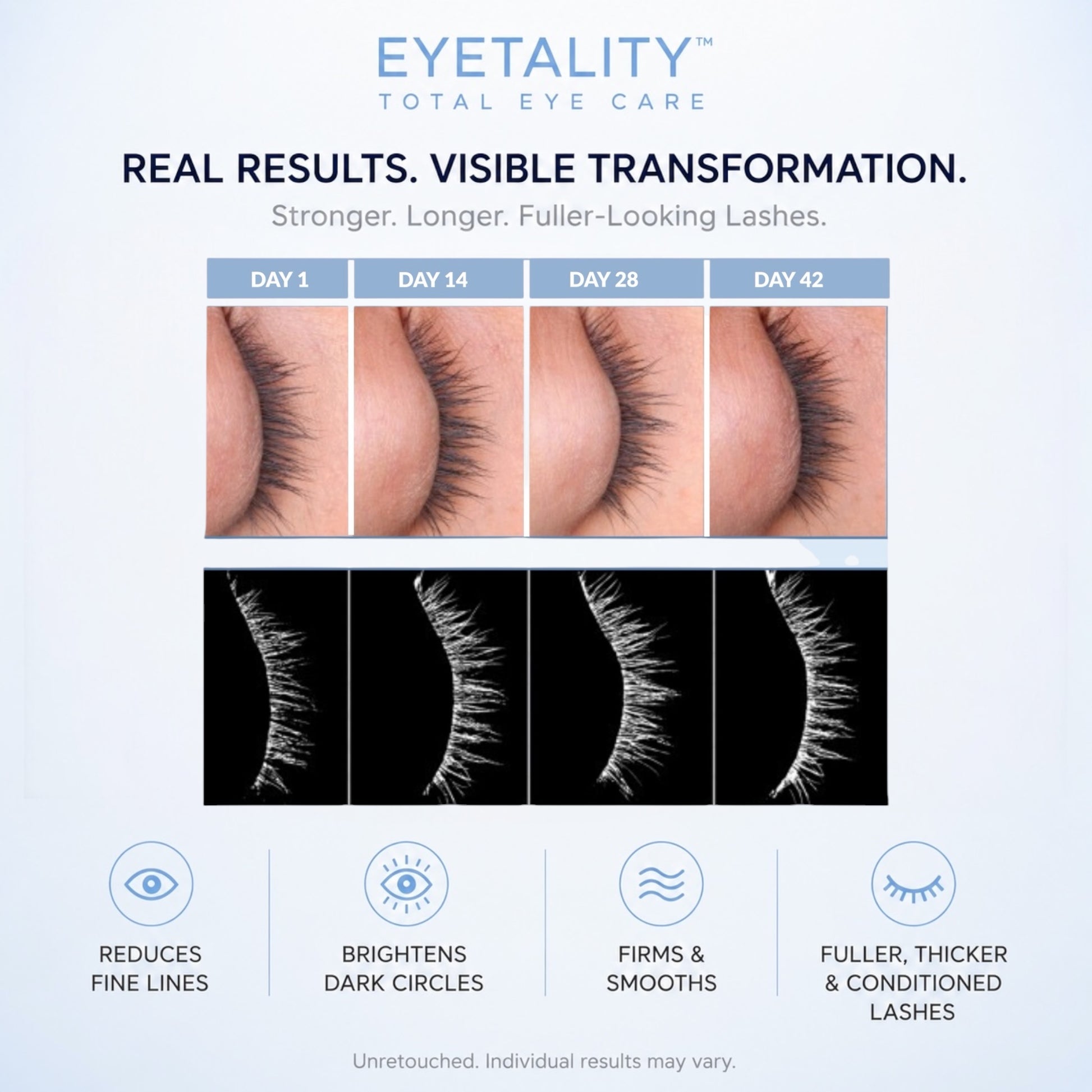 Serious Skincare Eyetality PM nighttime eye cream with eyelash-enhancing peptides to rejuvenate, smooth and restore the eye area while promoting fuller, thicker-looking lashes.