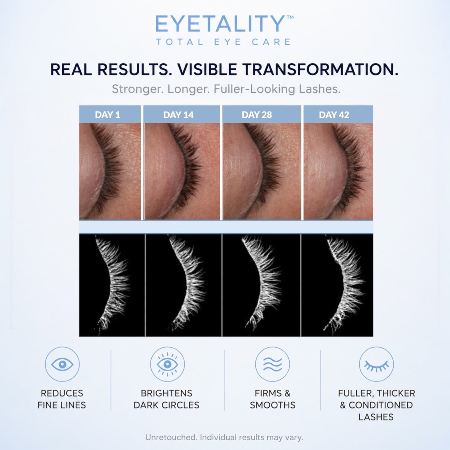 Serious Skincare Eyetality PM nighttime eye cream with eyelash-enhancing peptides to rejuvenate, smooth and restore the eye area while promoting fuller, thicker-looking lashes.