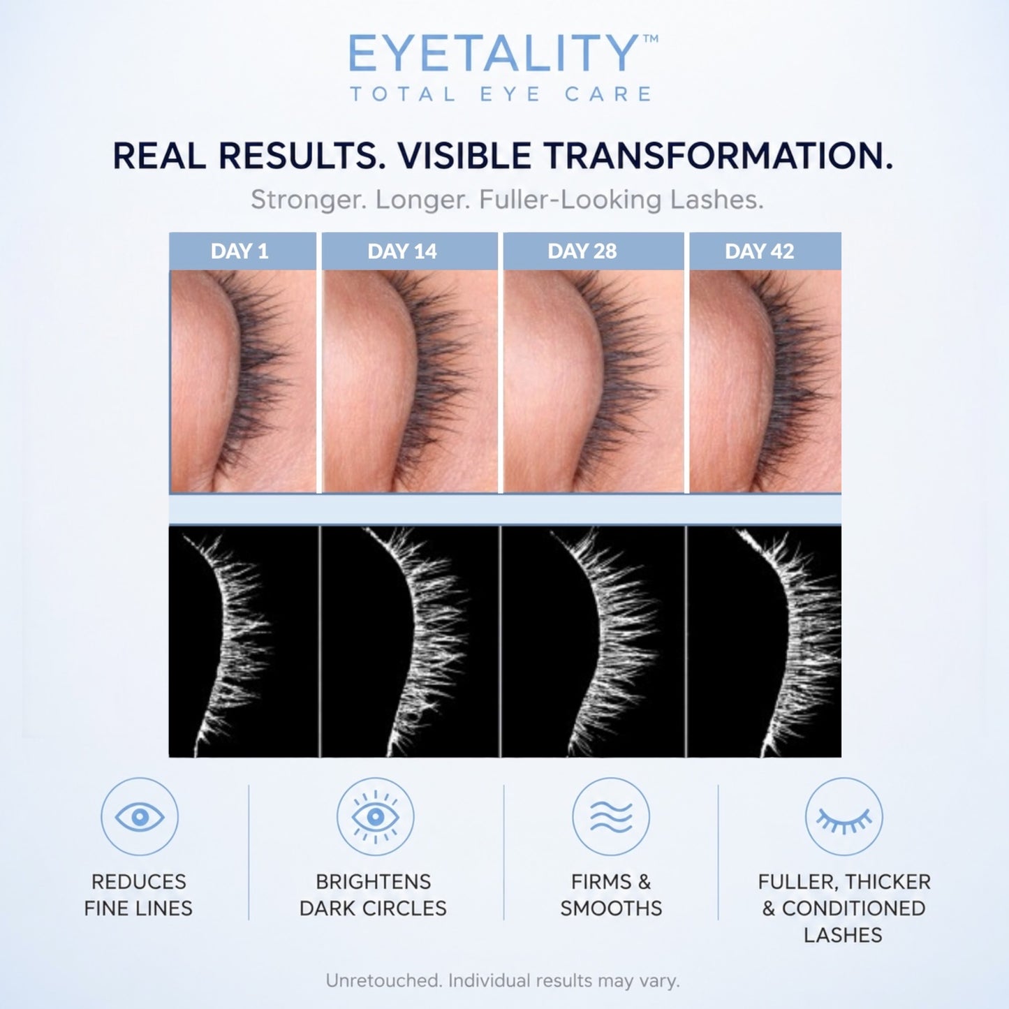 Serious Skincare Eyetality PM nighttime eye cream with eyelash-enhancing peptides to rejuvenate, smooth and restore the eye area while promoting fuller, thicker-looking lashes.