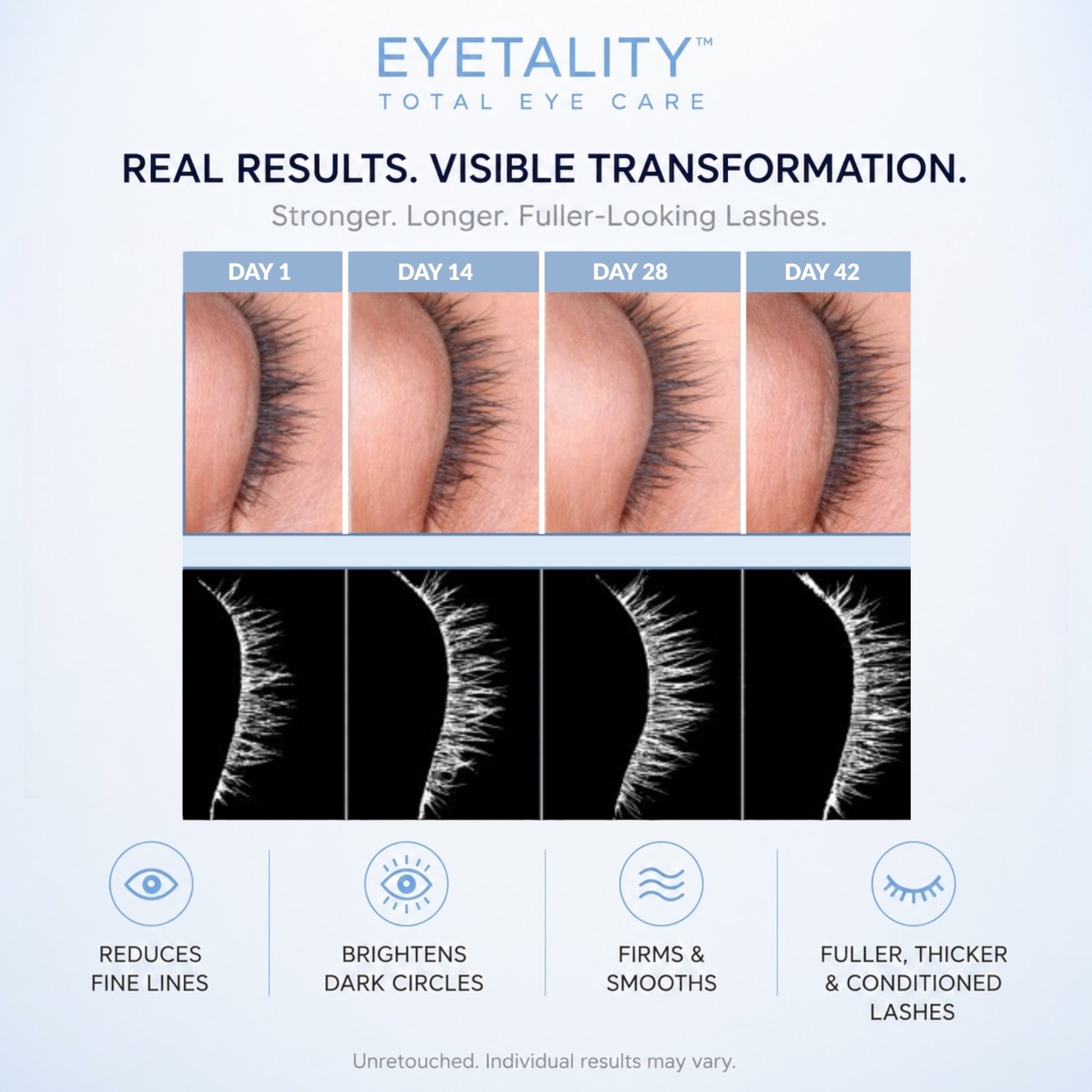 Serious Skincare Eyetality PM nighttime eye cream with eyelash-enhancing peptides to rejuvenate, smooth and restore the eye area while promoting fuller, thicker-looking lashes.