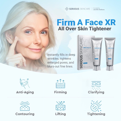 Serious Skincare Firm-A-Face Instant Facial all-over skin tightening treatment to temporarily smooth the look of wrinkles, fine lines and enlarged pores for a firmer-looking complexion.