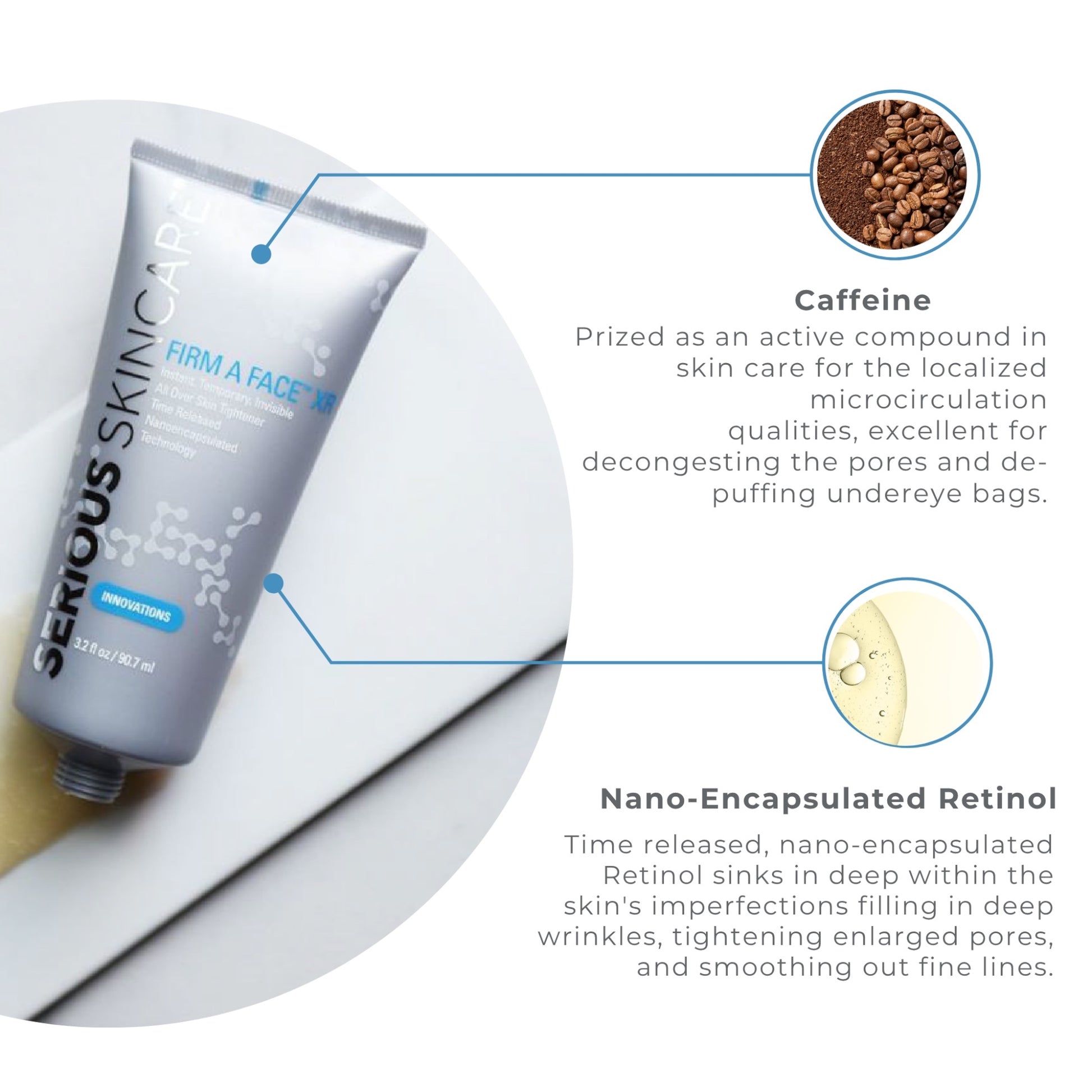 Serious Skincare Firm-A-Face Instant Facial all-over skin tightening treatment to temporarily smooth the look of wrinkles, fine lines and enlarged pores for a firmer-looking complexion.