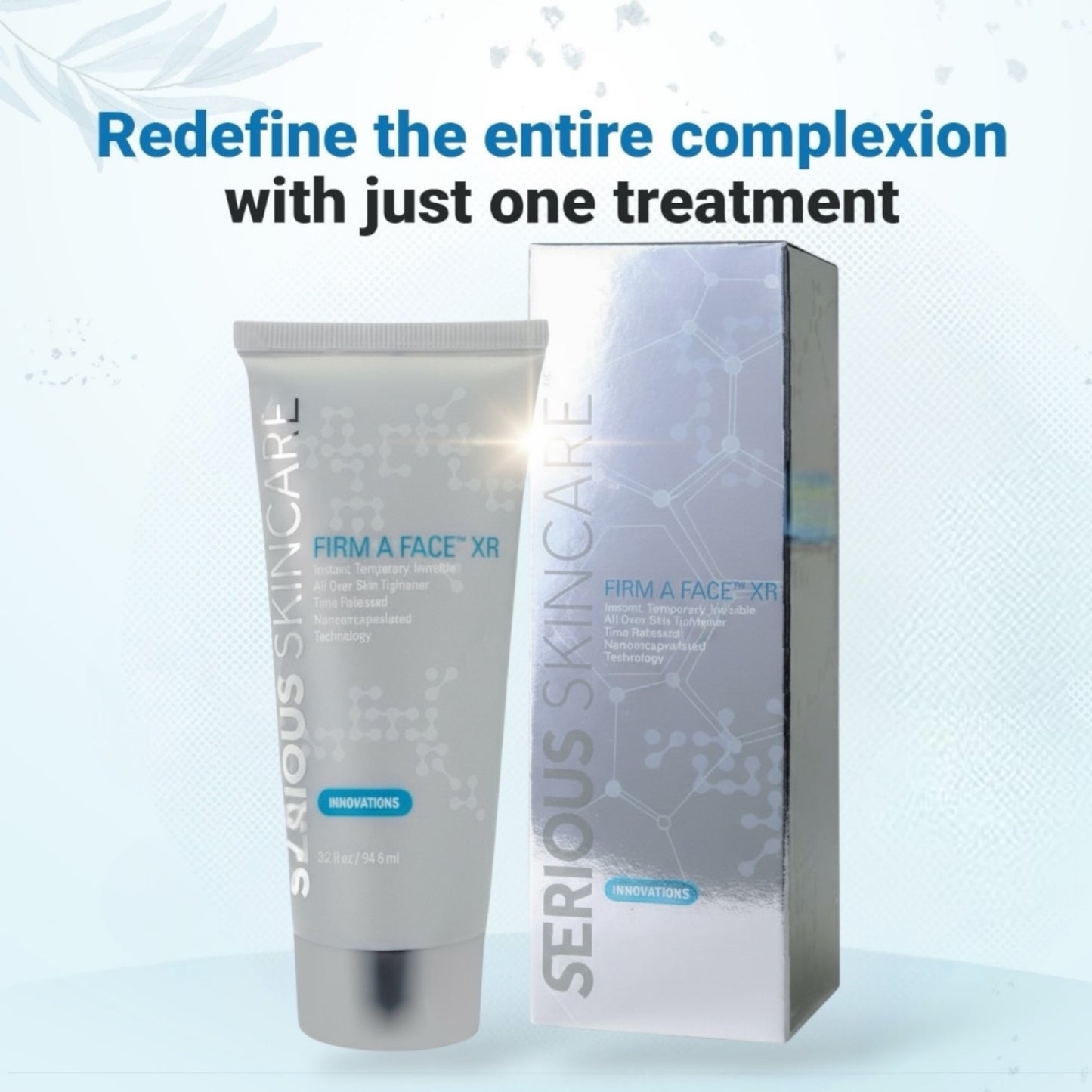Serious Skincare Firm-A-Face Instant Facial all-over skin tightening treatment to temporarily smooth the look of wrinkles, fine lines and enlarged pores for a firmer-looking complexion.