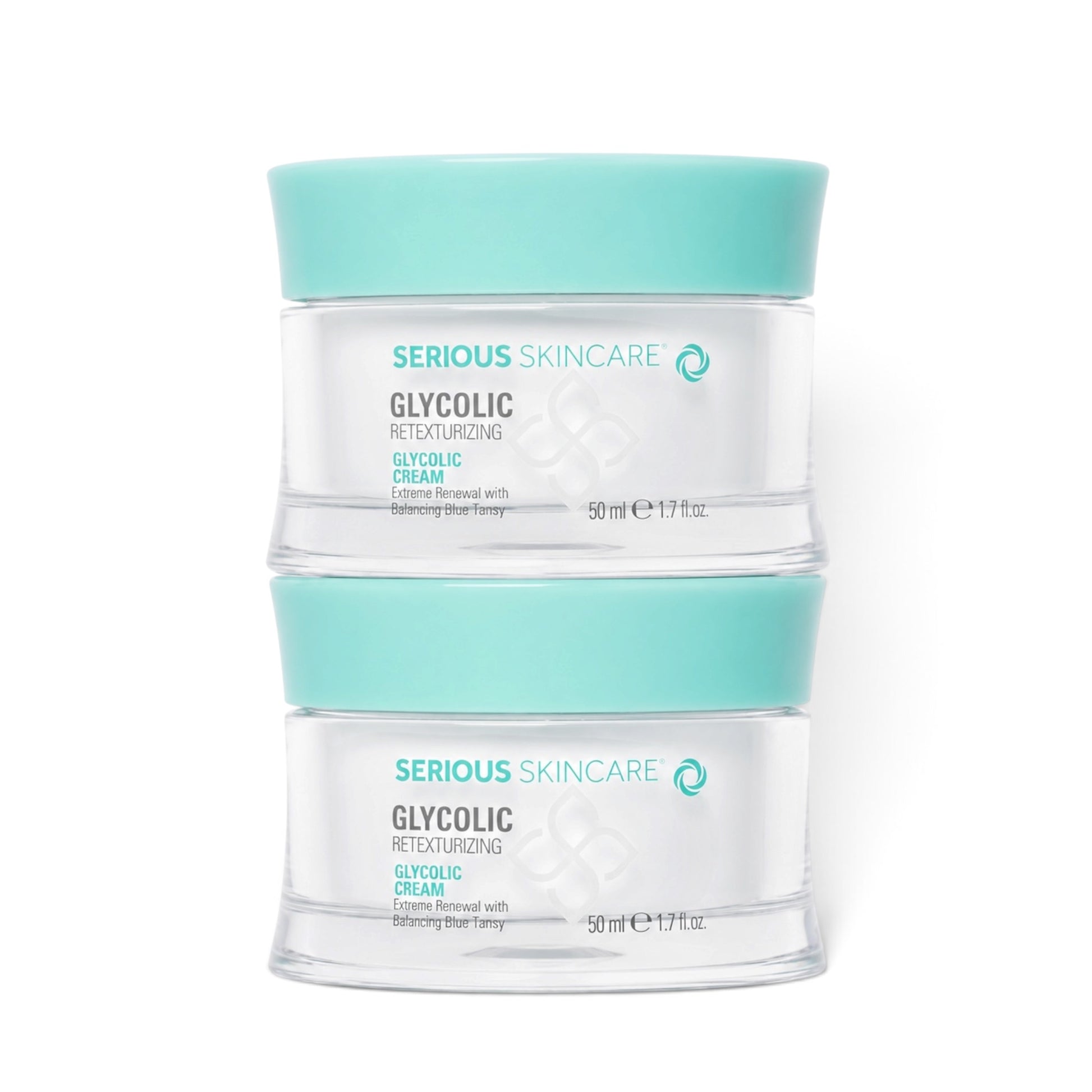 Serious Skincare Glycolic Retexturizing Cream with glycolic acid and Blue Tansy helps exfoliate, hydrate, and reveal smoother, brighter-looking skin.