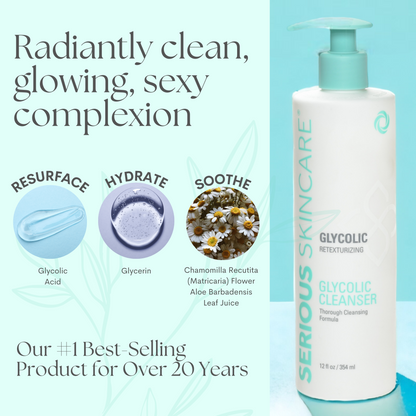 The retexturizing glycolic facial cleanser by Serious Skincare