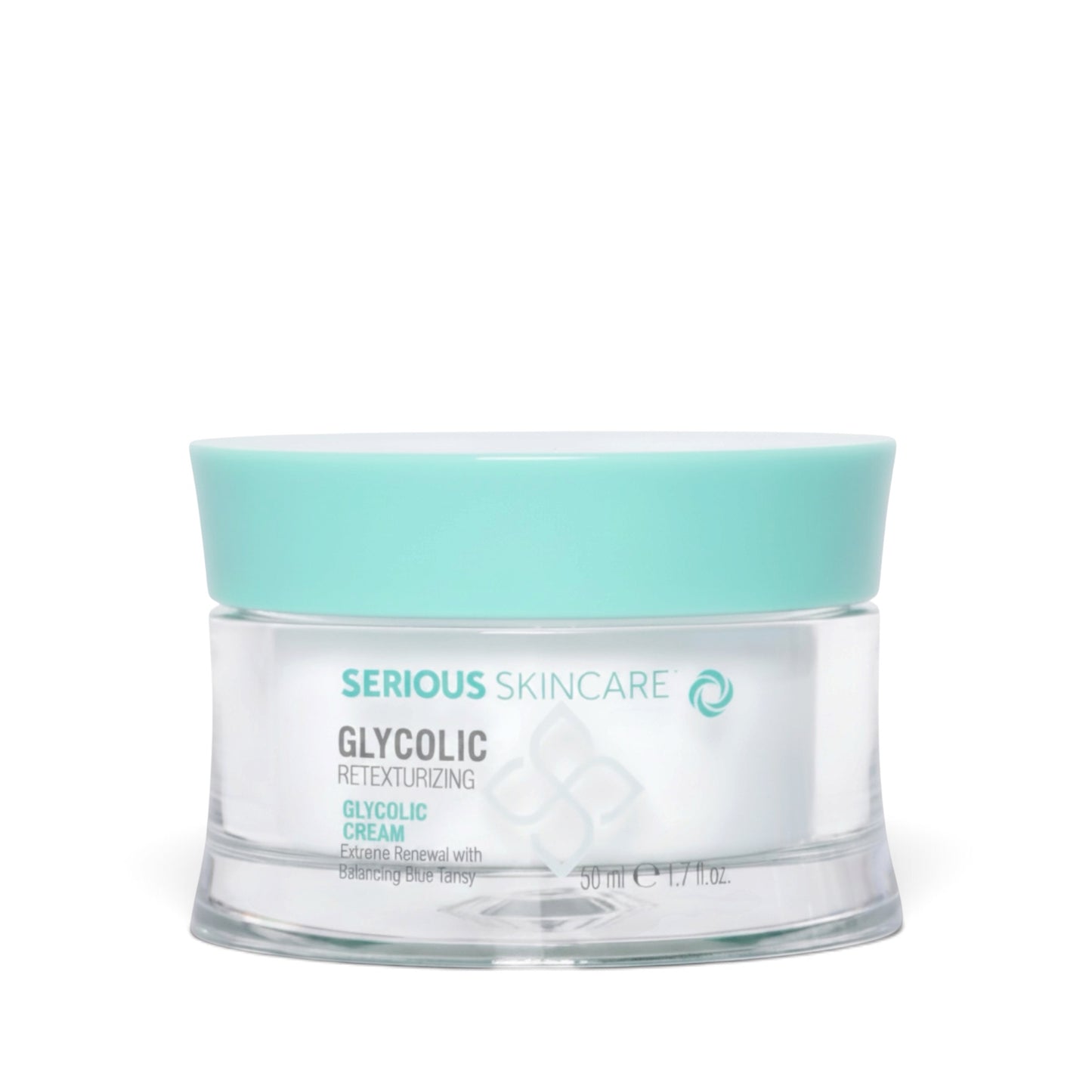 Serious Skincare Glycolic Retexturizing Cream with glycolic acid and Blue Tansy helps exfoliate, hydrate, and reveal smoother, brighter-looking skin.