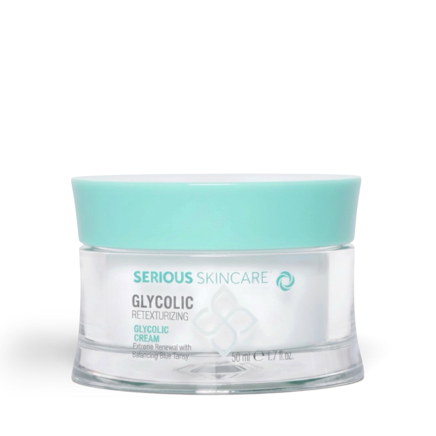 Serious Skincare Glycolic Retexturizing Cream with glycolic acid and Blue Tansy helps exfoliate, hydrate, and reveal smoother, brighter-looking skin.