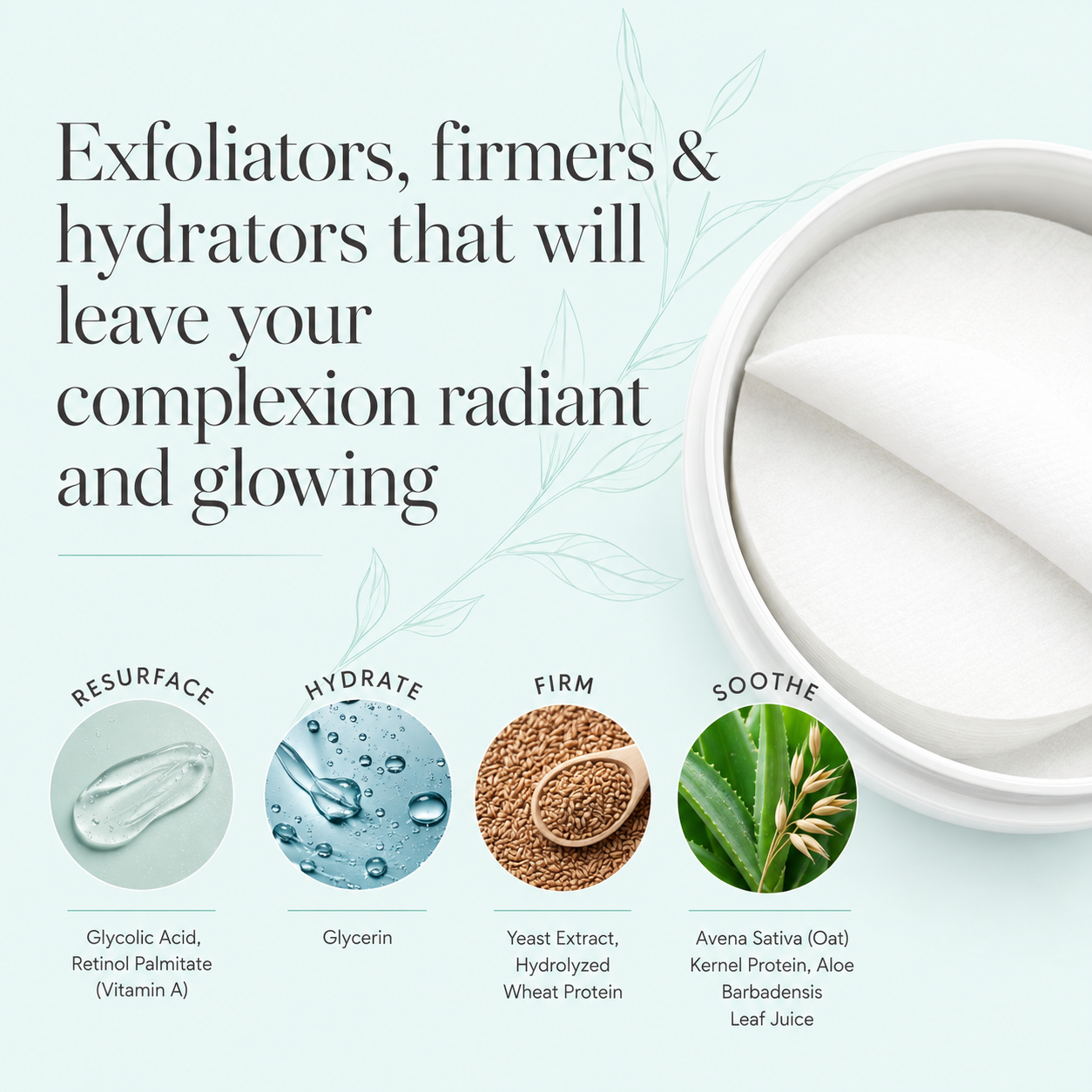 Serious Skincare Glycolic Pads exfoliating facial treatment pads with glycolic acid to smooth, brighten and refine the look of uneven skin texture.