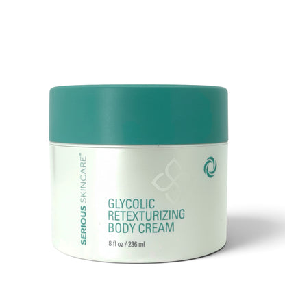  Serious Skincare Glycolic Body Cream helps firm, smooth, and hydrate crepey skin while improving the appearance of uneven texture and dullness.
