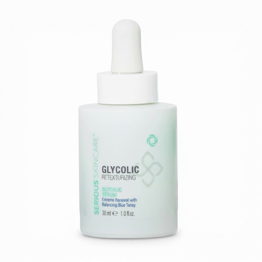 Serious Skincare Glycolic Retexturizing Serum bottle on a white background