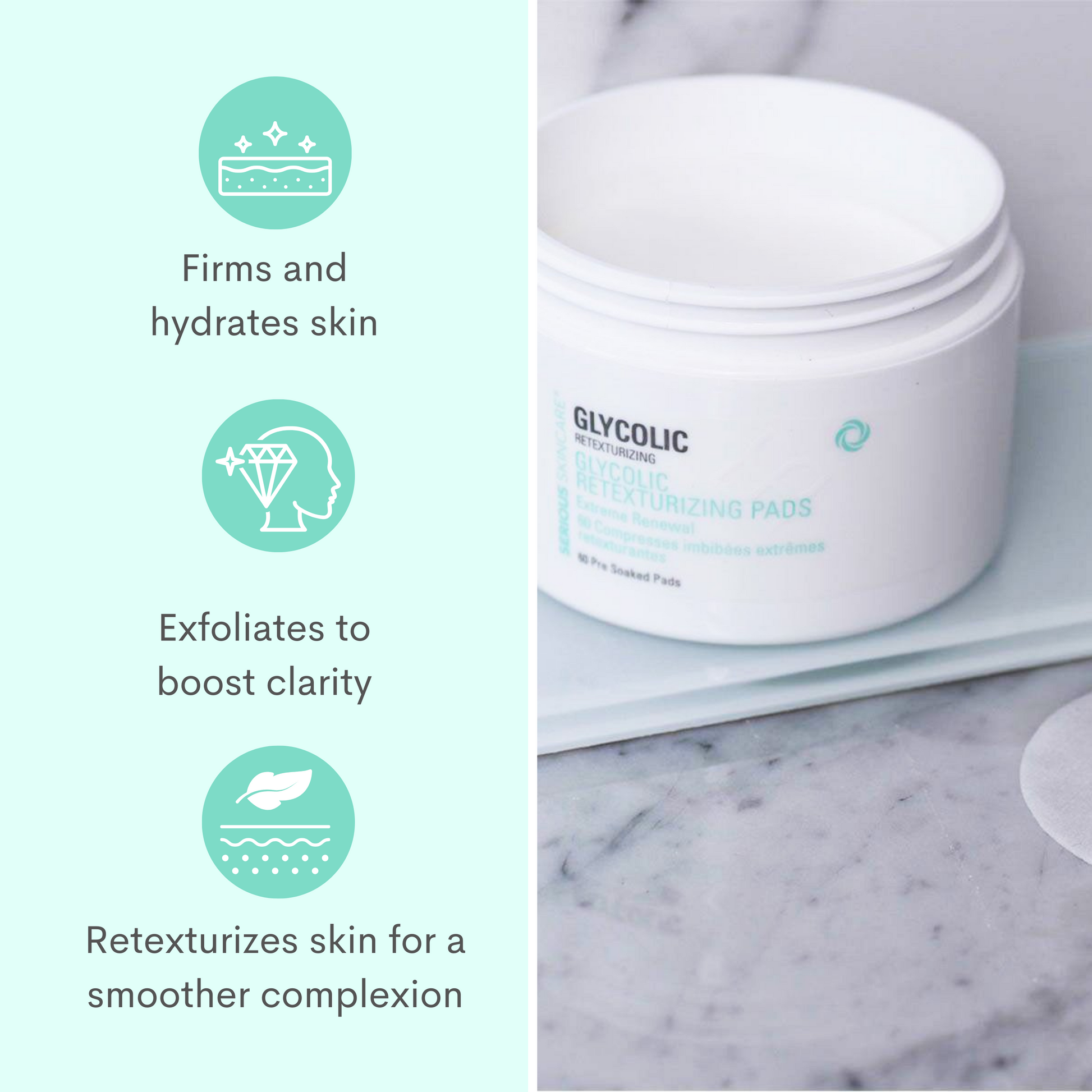 Glycolic Retexturizing Pads by Serious Skincare.