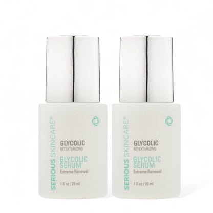 Two bottles of Serious Skincare Glycolic Serum on a white background.  Deal of the Week