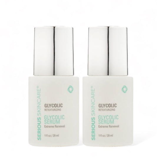 Two bottles of Serious Skincare Glycolic Serum on a white background.  Deal of the Week