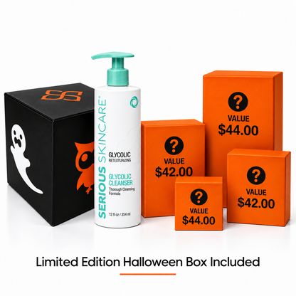 Serious Skincare Halloween Surprise Box with choice of Serious Skincare Glycolic Cleanser or Serious Skincare C-Clean 12oz