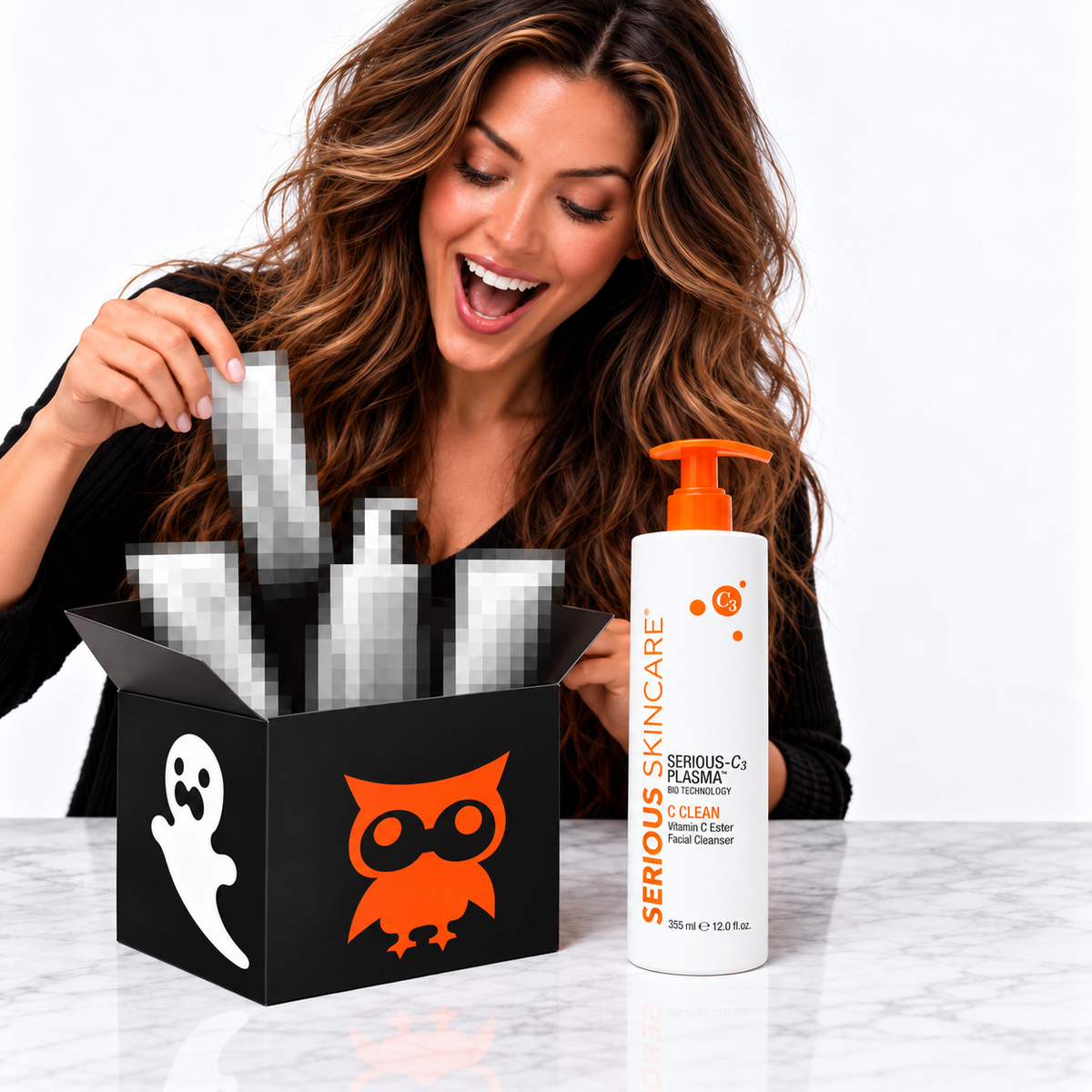 Serious Skincare Halloween Surprise Box with choice of Serious Skincare Glycolic Cleanser or Serious Skincare C-Clean 12oz