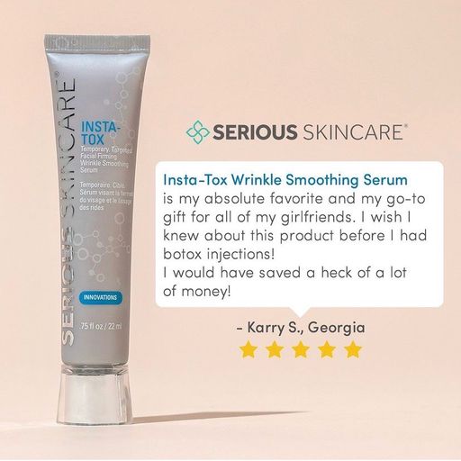 Serious Skincare.  Temporary. Targeted. Facial Firming Wrinkle Smoothing Serum.  Alternative to botox.  