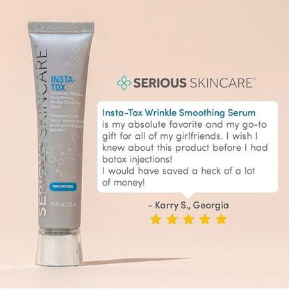 Serious Skincare.  Temporary. Targeted. Facial Firming Wrinkle Smoothing Serum.  Alternative to botox.  