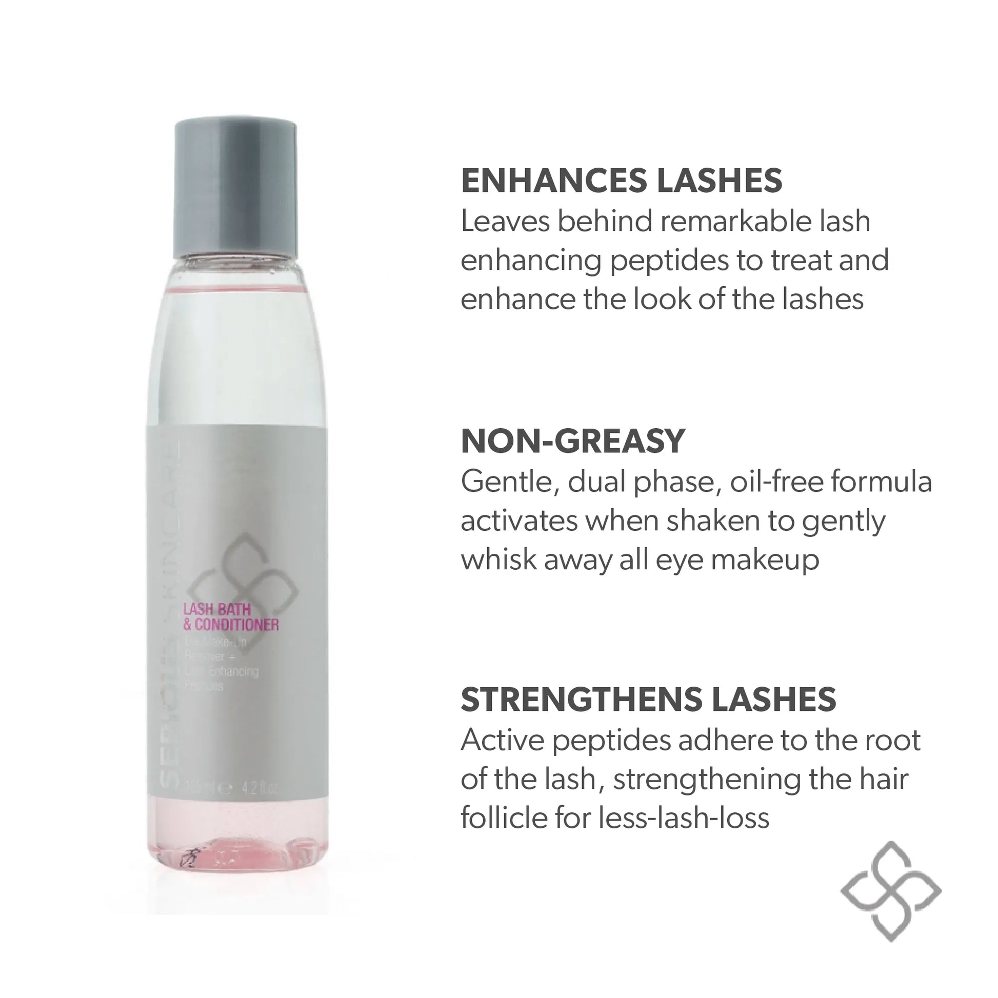 Serious Skincare Lash Bath Eye Makeup Remover and Lash Treatment with peptides to gently remove makeup while conditioning lashes for a fuller, thicker-looking appearance.