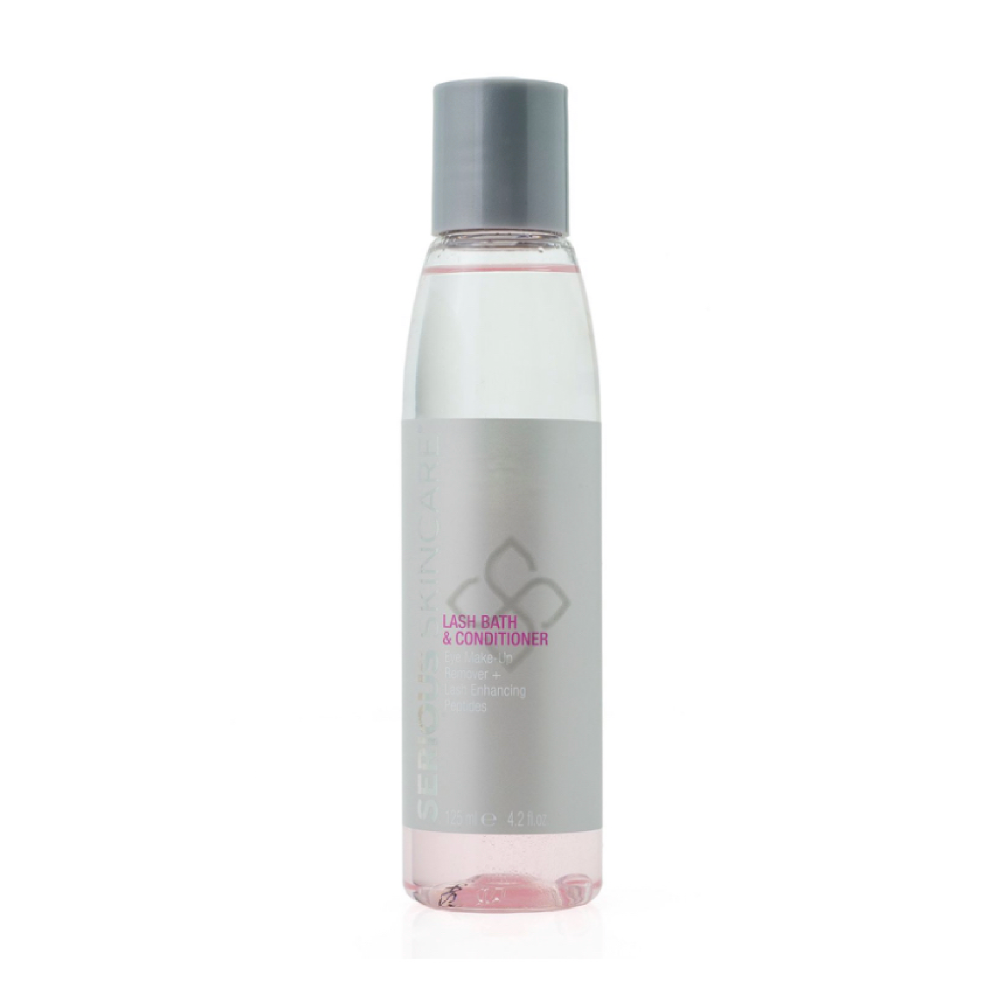 Serious Skincare Lash Bath Eye Makeup Remover and Lash Treatment with peptides to gently remove makeup while conditioning lashes for a fuller, thicker-looking appearance.