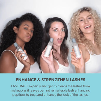 Serious Skincare Lash Bath Eye Makeup Remover and Lash Treatment with peptides to gently remove makeup while conditioning lashes for a fuller, thicker-looking appearance.