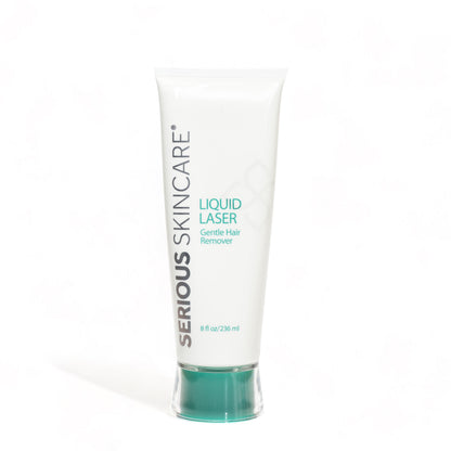A tube of Serious Skincare Liquid Laser gentle hair removal cream.