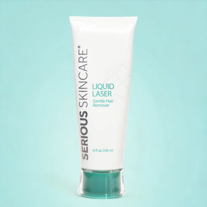 A tube of Serious Skincare Liquid Laser gentle hair removal cream.