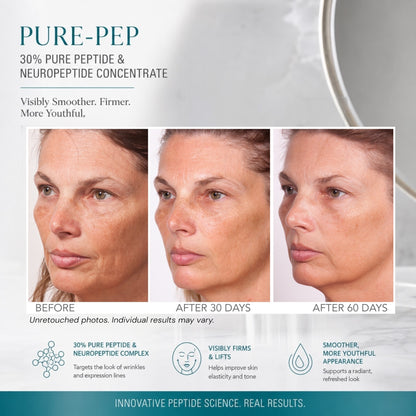 Serious Skincare Pure Pep Concentrate anti-aging facial serum with advanced peptides to help visibly smooth wrinkles, improve firmness and promote a more youthful-looking complexion.