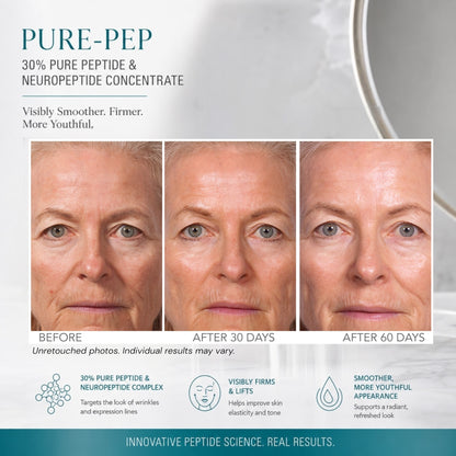 Serious Skincare Pure Pep Concentrate anti-aging facial serum with advanced peptides to help visibly smooth wrinkles, improve firmness and promote a more youthful-looking complexion.