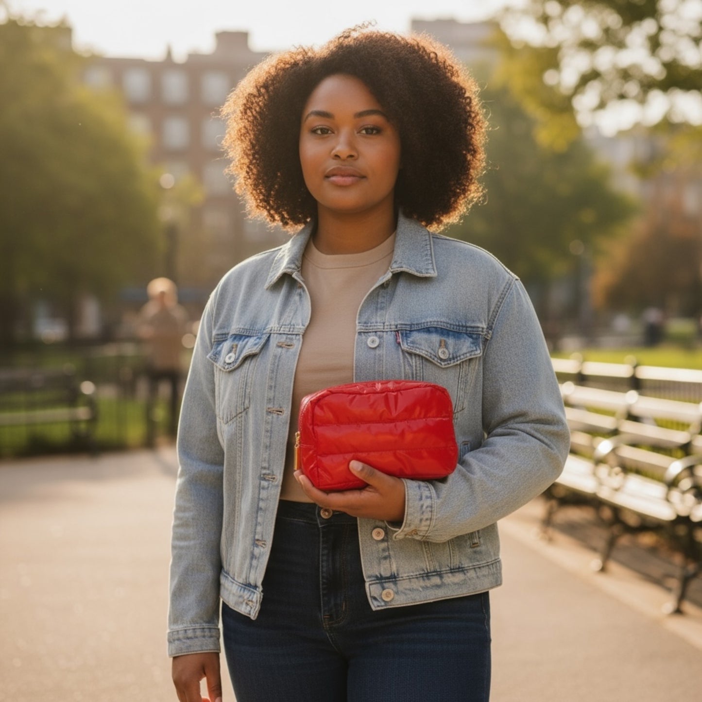 Red Puffy Makeup Bag