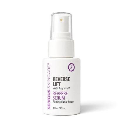 Serious Skincare Reverse Lift with ARGIFIRM Reverse Serum Firming Facial Serum to smooth fine lines and wrinkles, blur pores, and visibly firm and tighten skin.