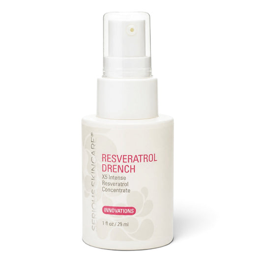 Serious Skincare Resveratrol Drench X5 Concentrate antioxidant anti-aging facial serum with resveratrol to smooth the look of fine lines and wrinkles.
