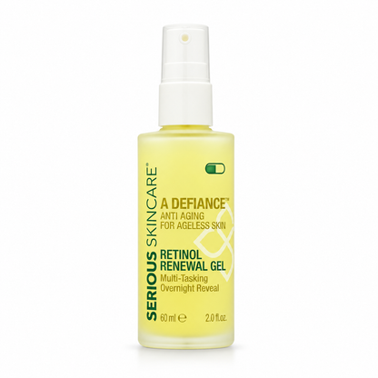 Serious Skincare's Retinol Renewal Gel is a lightweight, retinol-rich gel is specially formulated to complement skin’s natural nighttime renewal process, working while you sleep to help improve the appearance of fine lines, uneven texture, dullness and visible signs of aging.