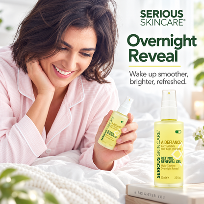 Serious Skincare's Retinol Renewal Gel is a lightweight, retinol-rich gel is specially formulated to complement skin’s natural nighttime renewal process, working while you sleep to help improve the appearance of fine lines, uneven texture, dullness and visible signs of aging.