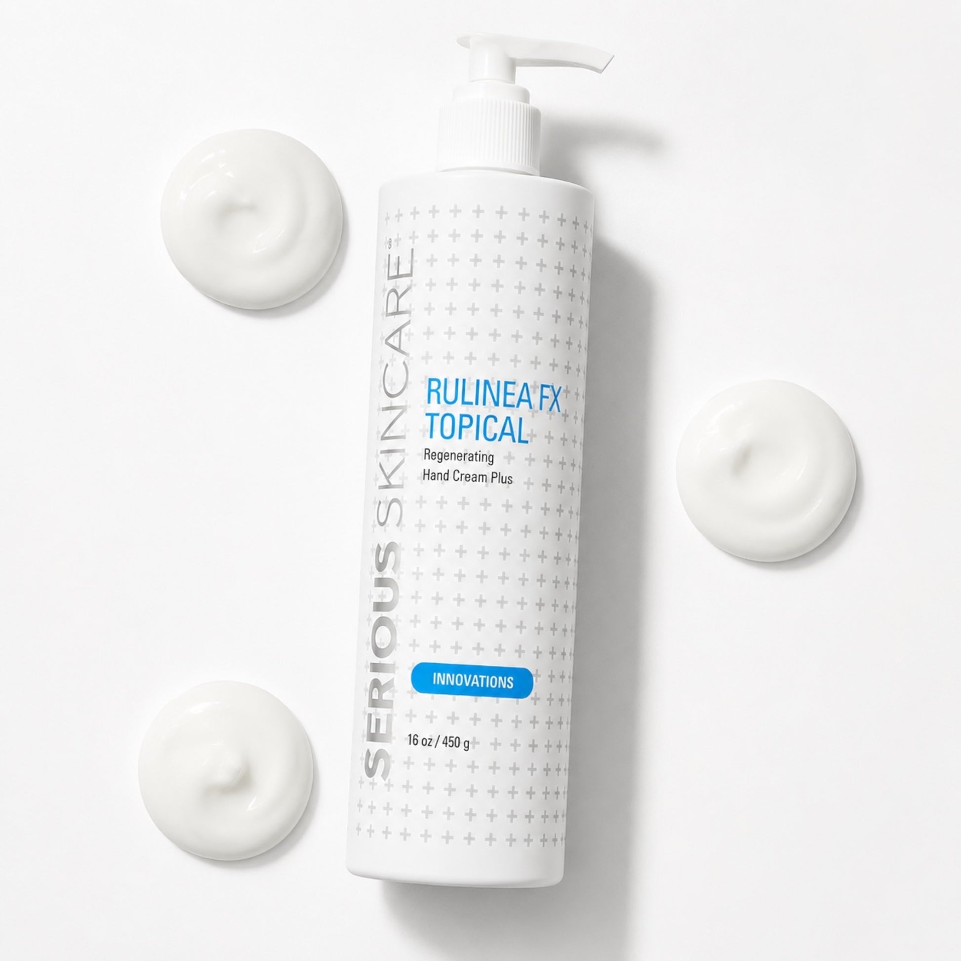 Serious Skincare Rulinea RX Hand Cream 16 oz moisturizing hand and body cream for softer, smoother, hydrated, and youthful-looking skin.
