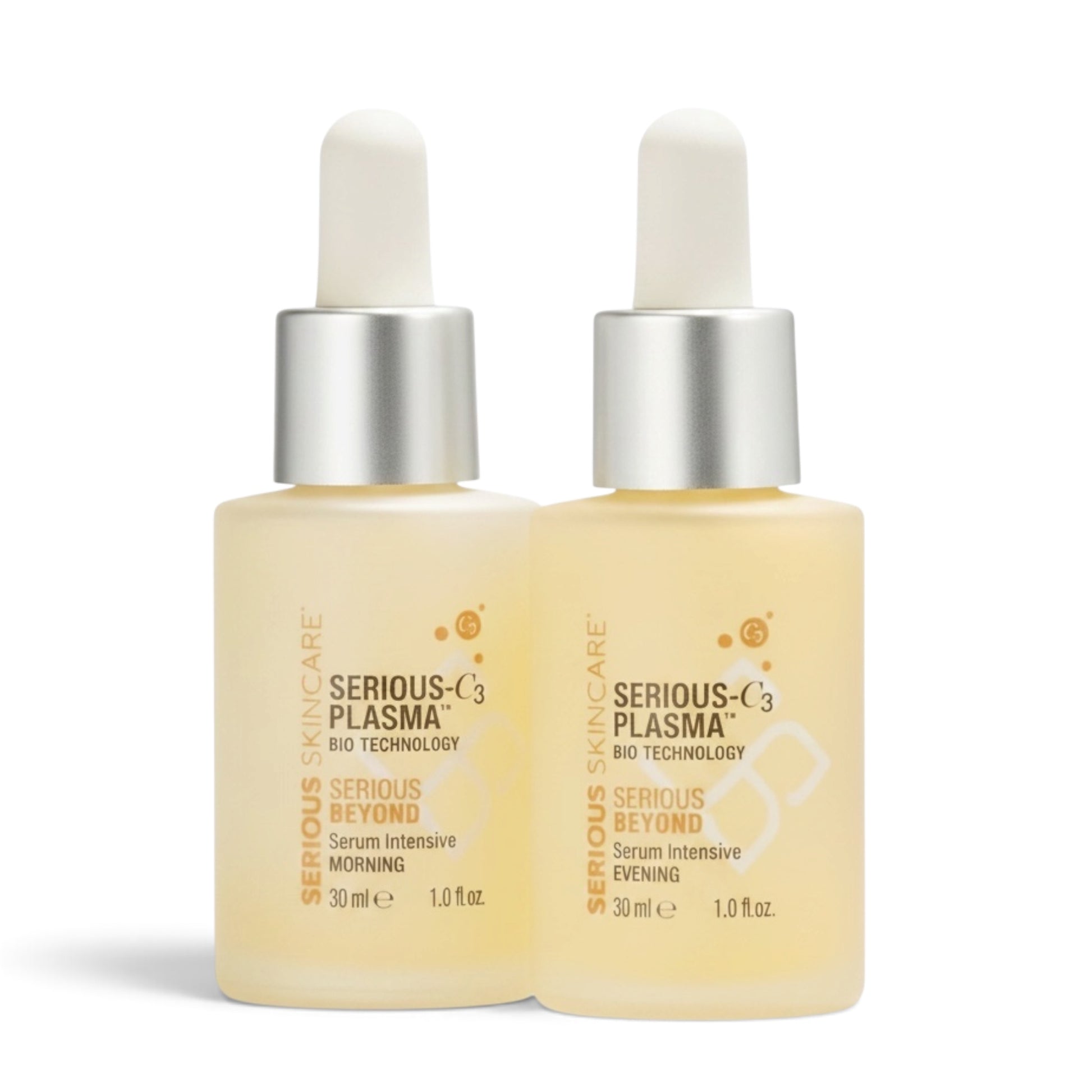 Serious Skincare C3 Intensive Serum Duo with Vitamin C Esters and C3 Plasma Bio Technology helps brighten, smooth, and improve the appearance of aging skin.
