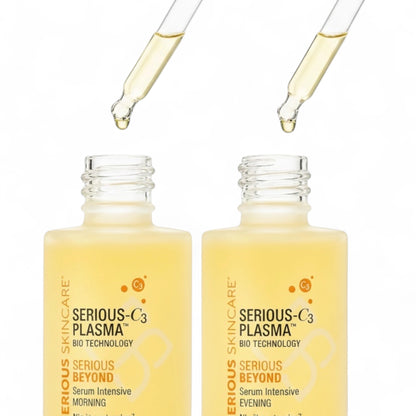 Serious Skincare C3 Intensive Serum Duo with Vitamin C Esters and C3 Plasma Bio Technology helps brighten, smooth, and improve the appearance of aging skin.