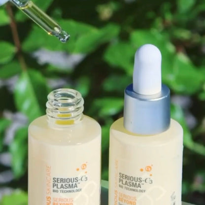 Serious Skincare C3 Intensive Serum Duo with Vitamin C Esters and C3 Plasma Bio Technology helps brighten, smooth, and improve the appearance of aging skin.