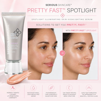 Serious Skincare Pretty Fast Spotlight brightening complexion enhancer for a radiant, illuminated, youthful-looking glow.