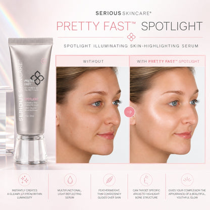 Serious Skincare Pretty Fast Spotlight brightening complexion enhancer for a radiant, illuminated, youthful-looking glow.